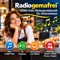 ,Radiogemafrei Musik Beschallung Instore  Radio Streaming  für Gastro und Gewerbe